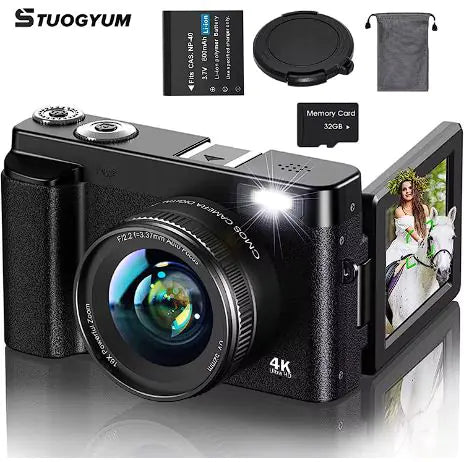 Compact Camera with Flip Screen & Autofocus