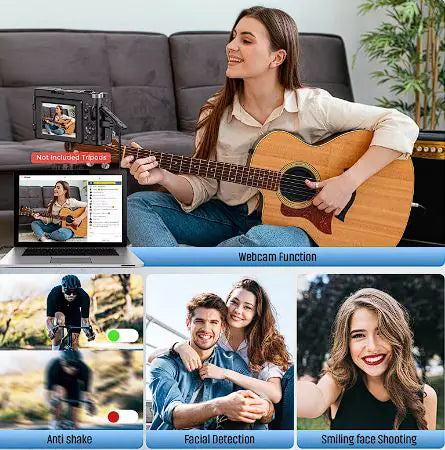 Compact Camera with Flip Screen & Autofocus