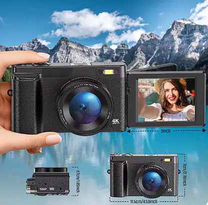 Compact Camera with Flip Screen & Autofocus